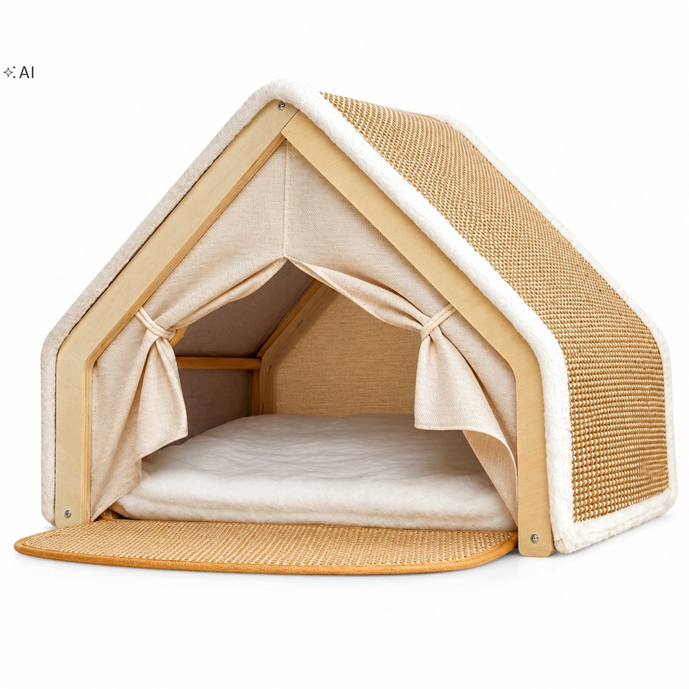 Domeček Pro Kočky Sisal Škrabadlo Moderní Stan Stan 2V1 50X40X40 CM