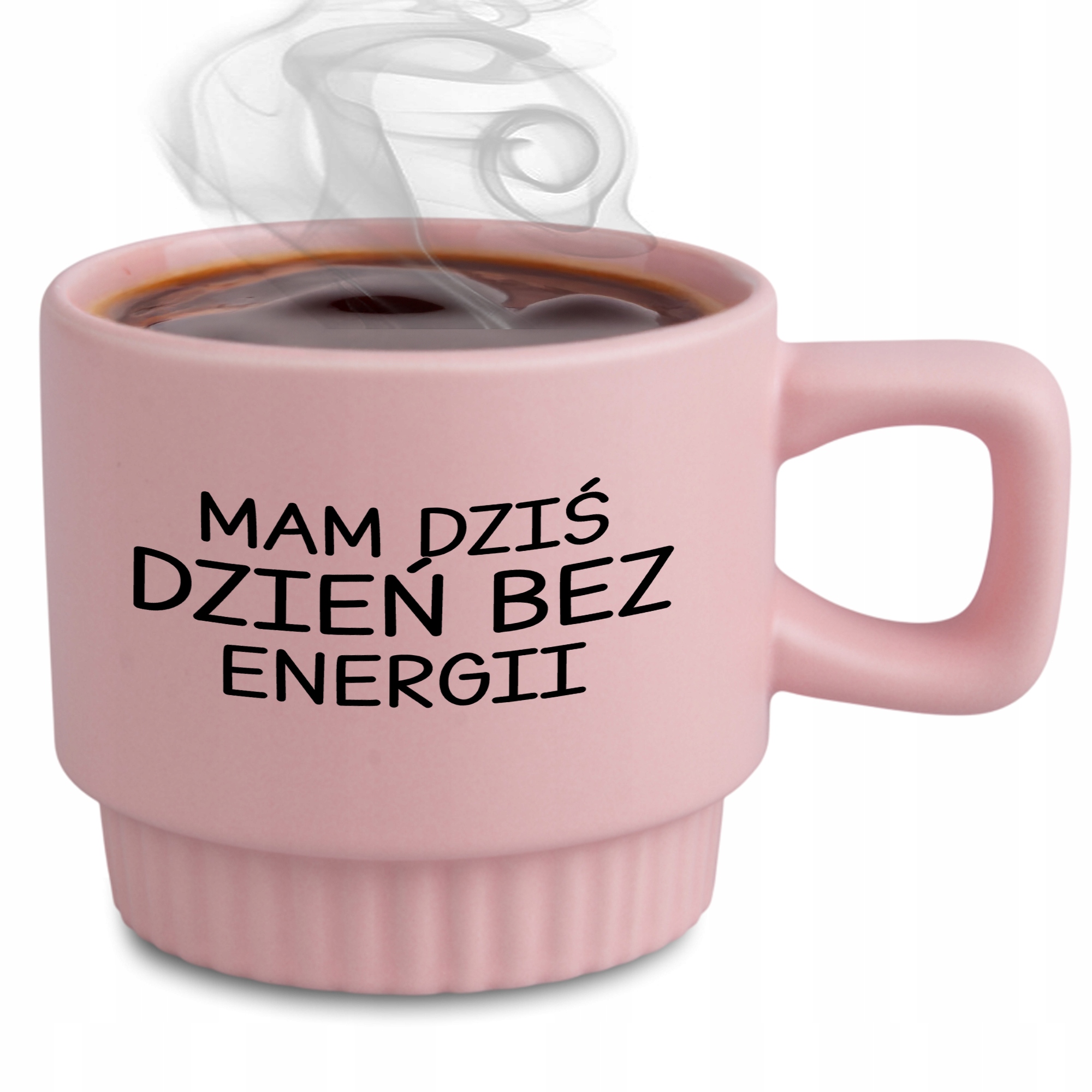 Ryhovaný Hrnček Ružový Darček Do Práce Deň Bez Energie Čierny