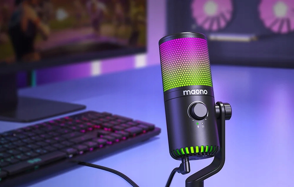 Maono Mikrofon Pojemnościowy DM30 Studyjny Gamingowy do Komputera USB Model DM30RGB
