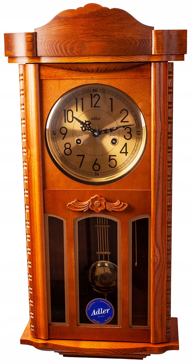 Zegar Ścienny Adler 11002 Becker Mechaniczny 77 cm Dąb