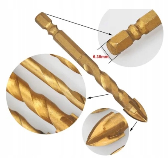 WIERTŁA DO SZKŁA PŁYTEK FREZ OTWORNICA GRESU 3-12mm 7 SZT MOCNE JAKOŚĆ Marka bez marki