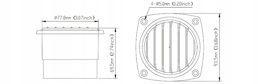 KRATKA WENTYLACYJNA PCV 94 X 94 MM czarna Numer katalogowy części SFAV2-01
