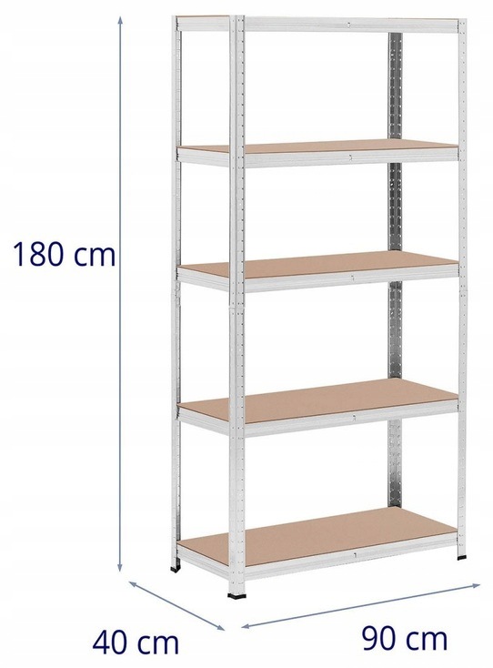 Regały magazynowe 90x40x180cm 5x175kg szare 2szt MSW MSW-STSH-24 10061977