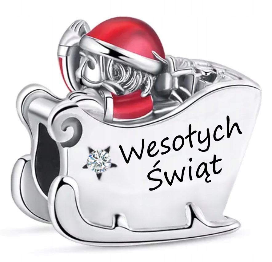 

Srebrny Charms Mikołaj Gwiazdor Na Święta