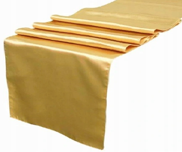BIEŻNIK Satynowy Gładki ZŁOTY Świąteczny Komunia Sylwester Ślub 36cm x 9m Marka Party deco