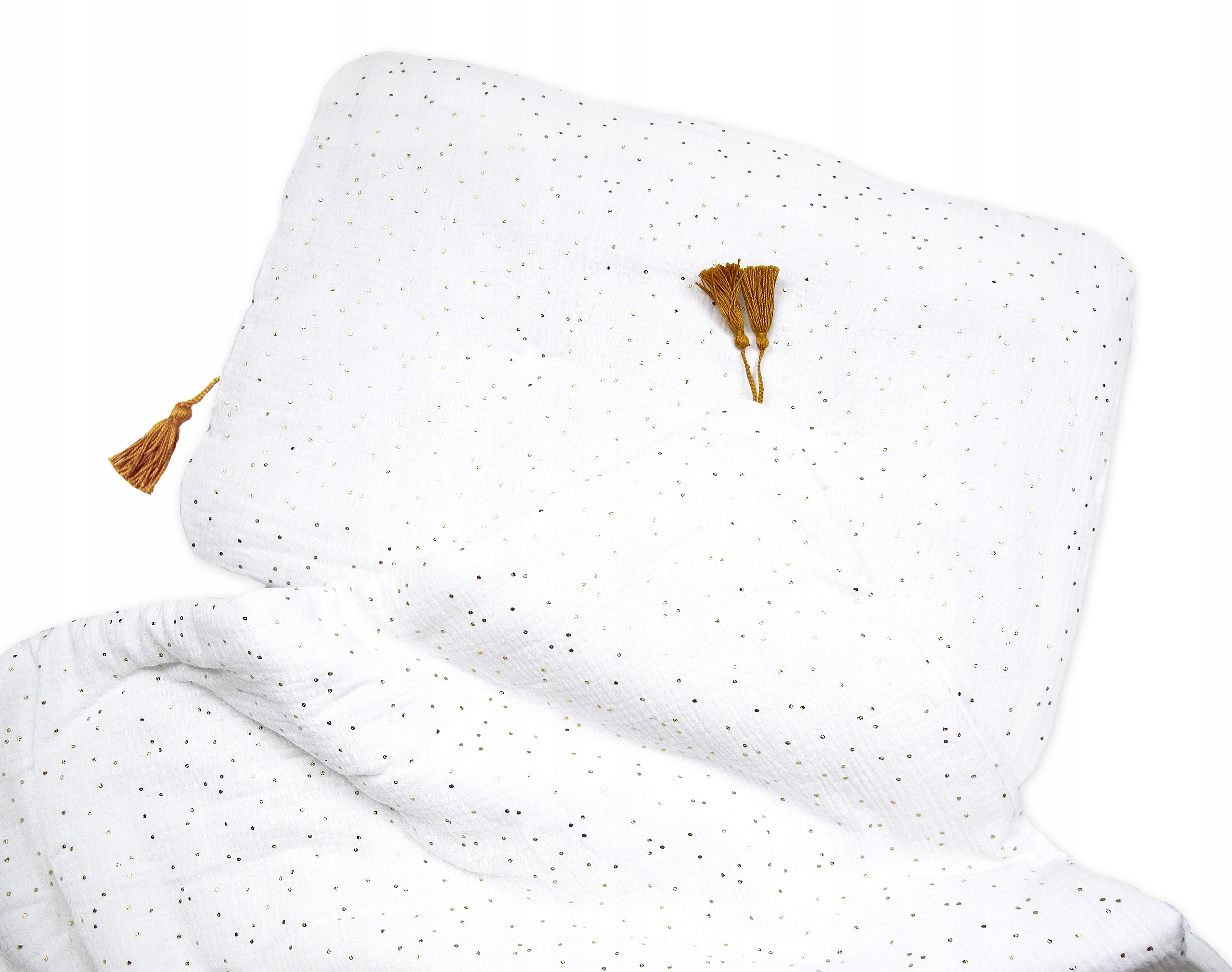 MUŚLINOWA kołderka + Poduszka 40x60 _ FRĘDZELKI