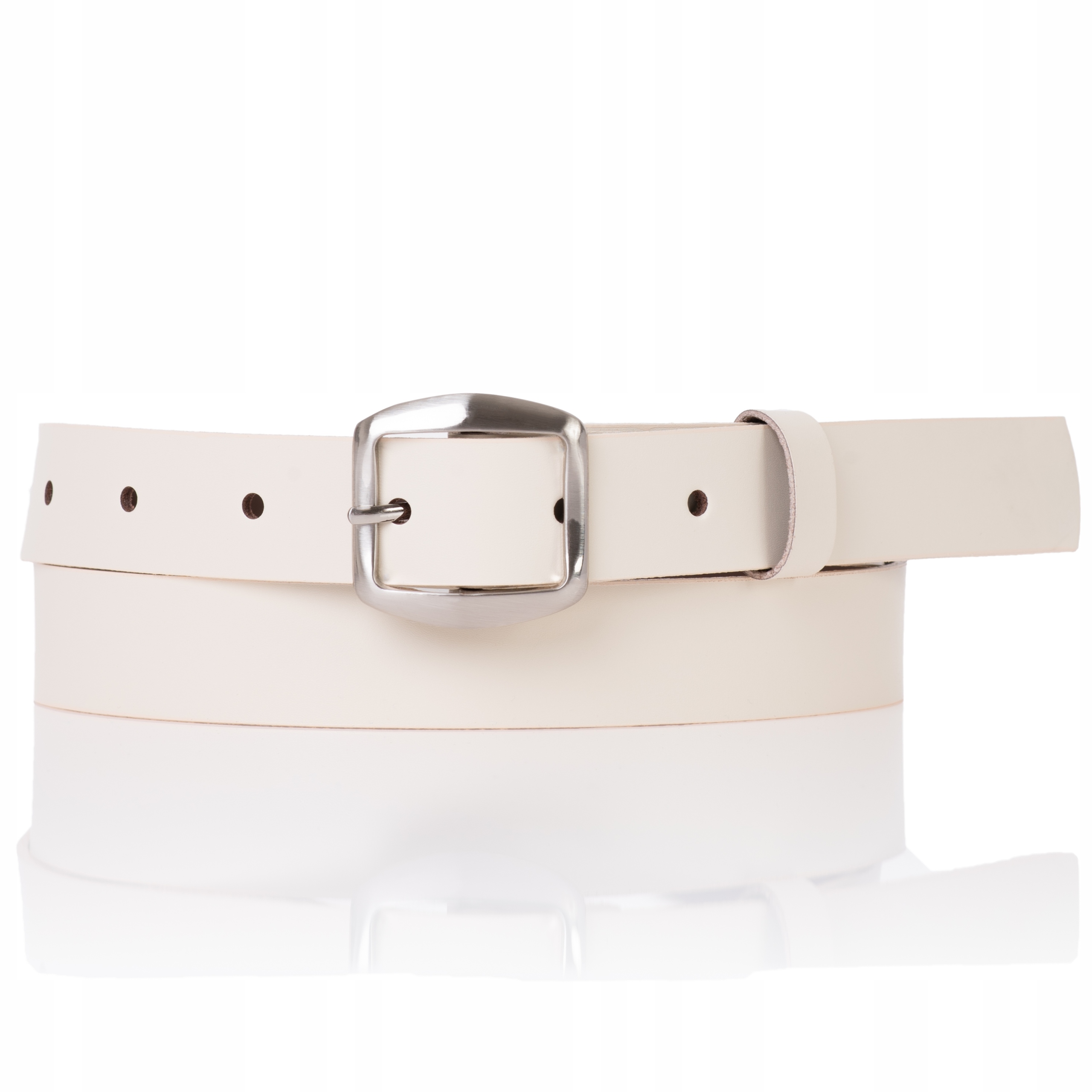 

Sepher Pasek skórzany Ecru kremowy skóra damski