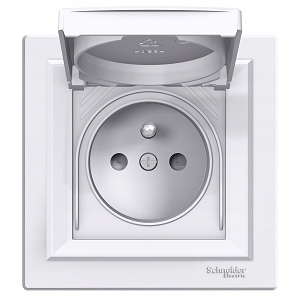 ASFORA Gniazdo hermetyczne IP44 do ramki białe