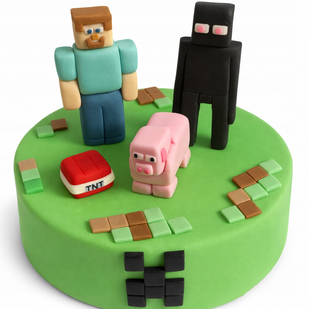 Cukrové figurky na dort pixely Tnt Postava prasátko Stev sada