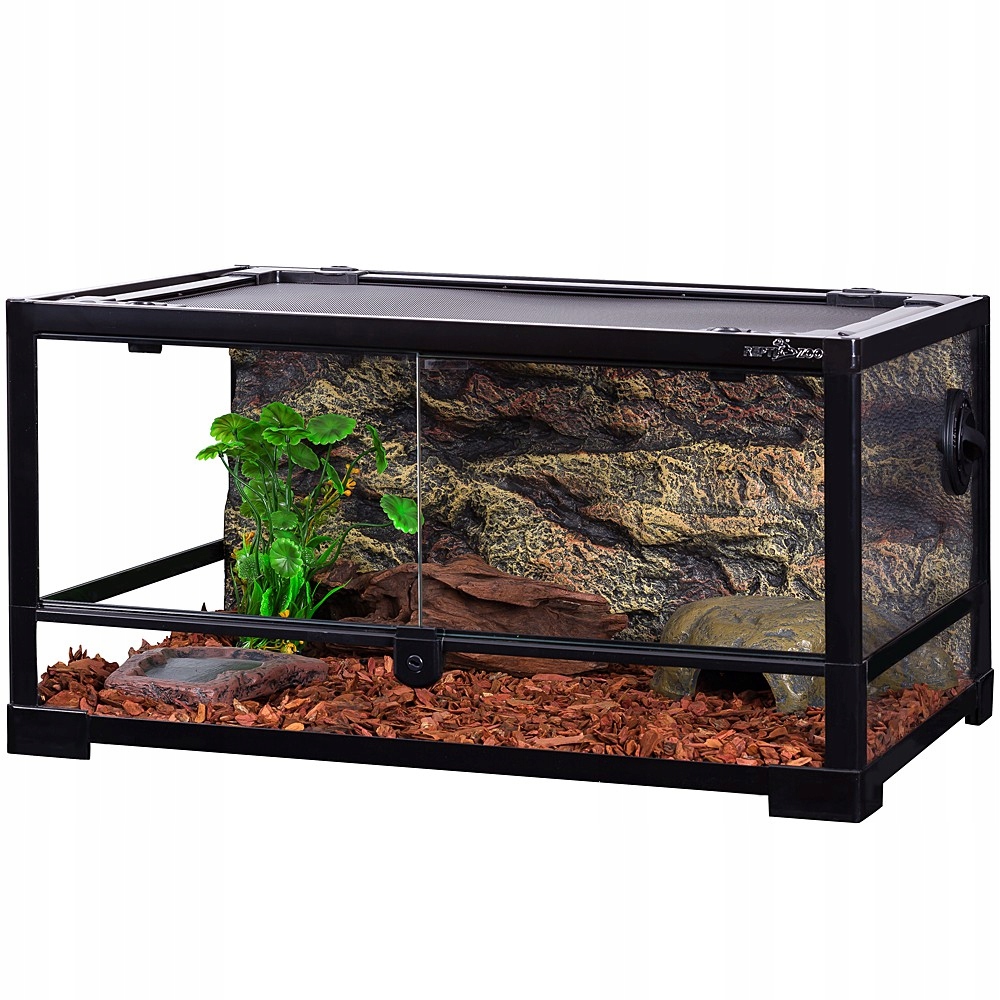 Terrarium Szklane Dla Gadów Płazów Akwaterrarium Wodoodporne Dno Siatka