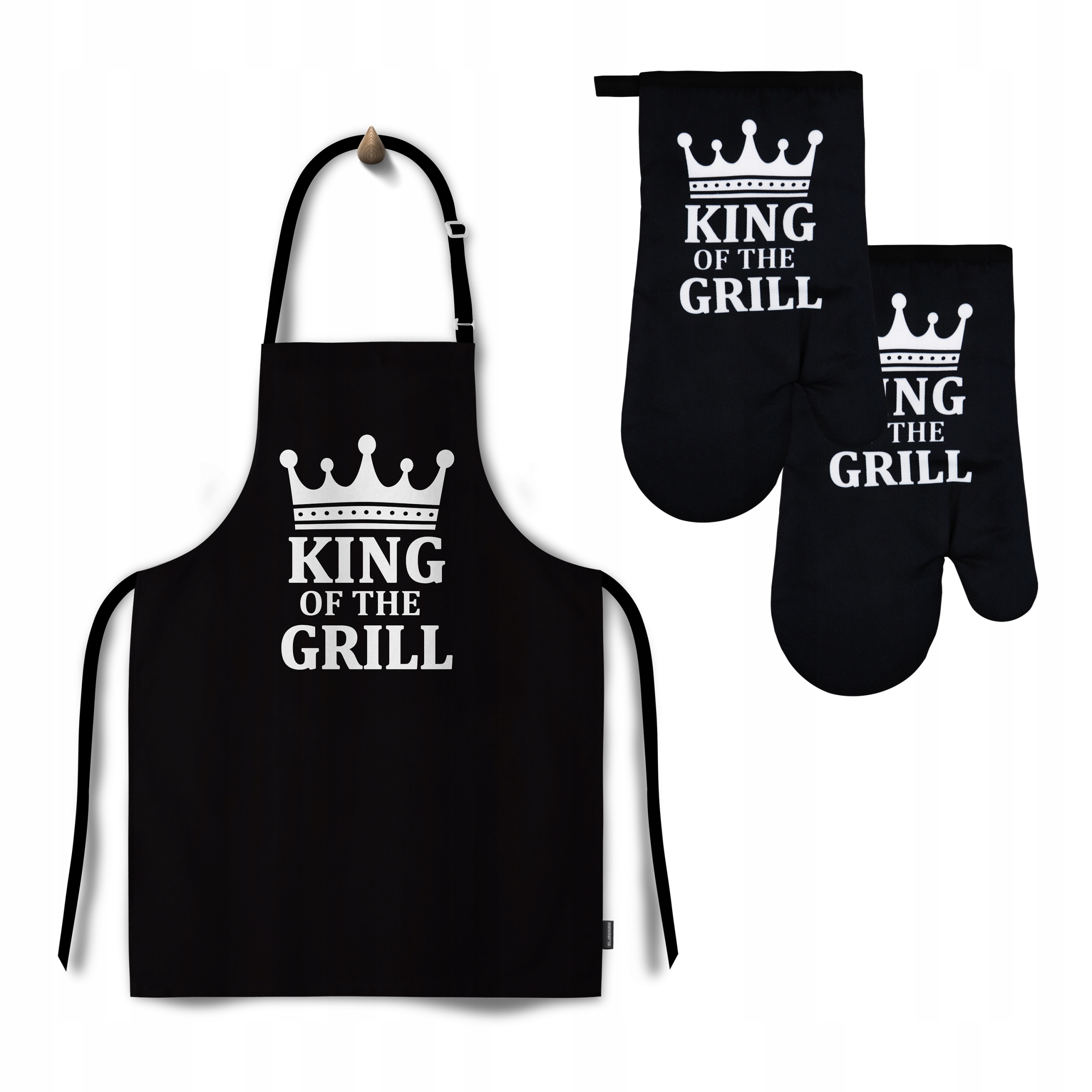 ZESTAW FARTUCH + 2x RĘKAWICA KING OF THE GRILL NA GRIL DO GRILOWANIA