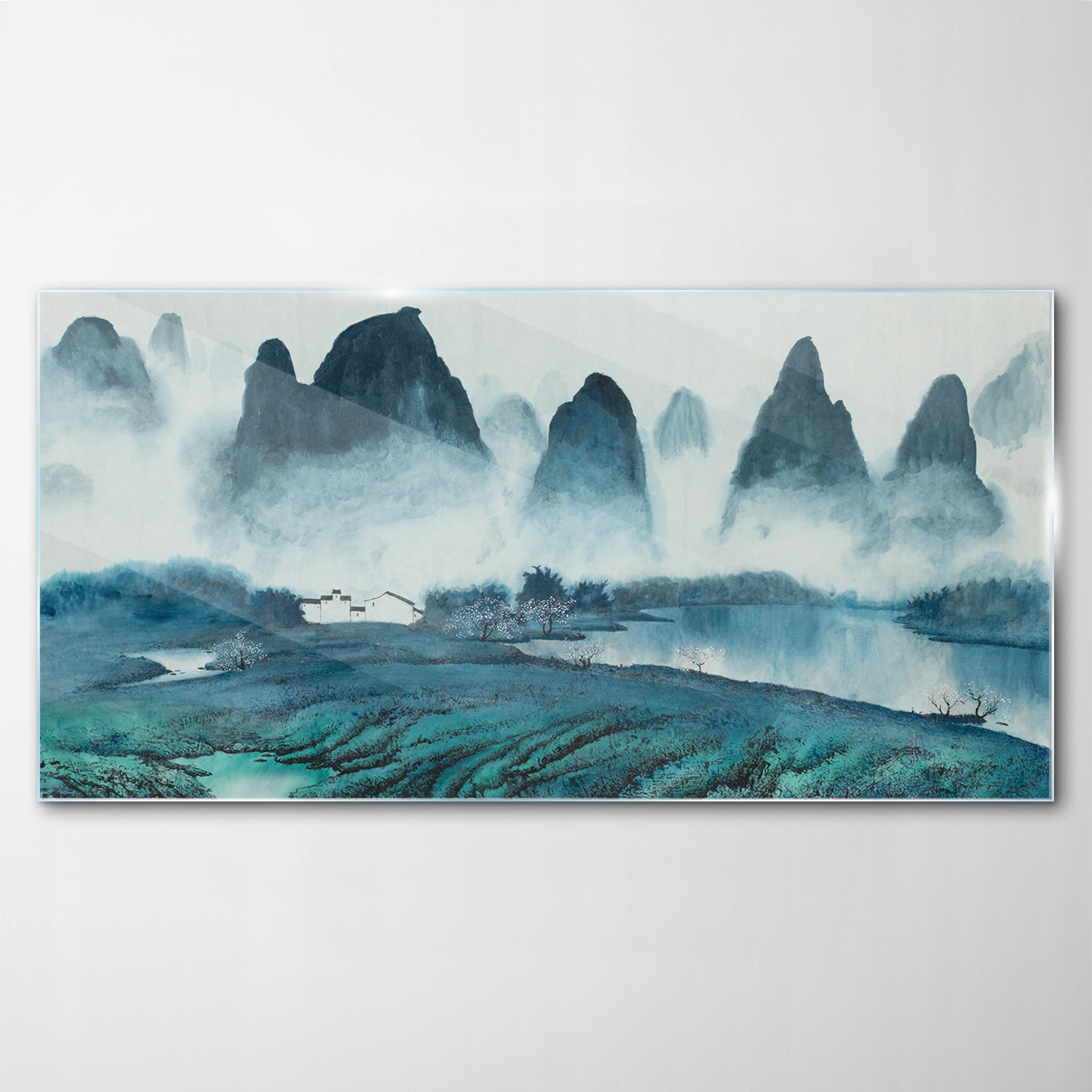 

Hartowany Obraz Szklany Domek w Górach 140x70