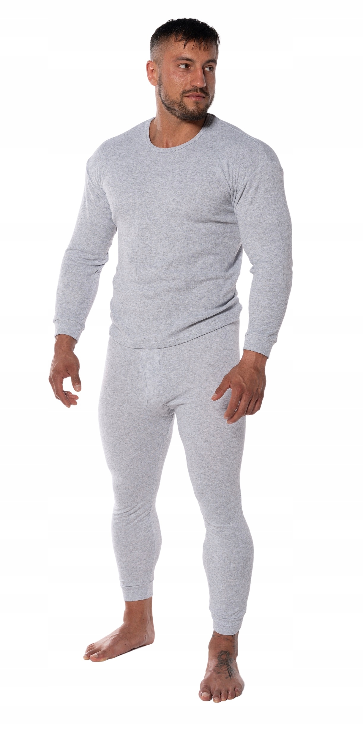 BAWEŁNIANY KOMPLET MĘSKI PODKOSZULEK KALESONY Ocieplane Termiczne Termo M Rozmiar M