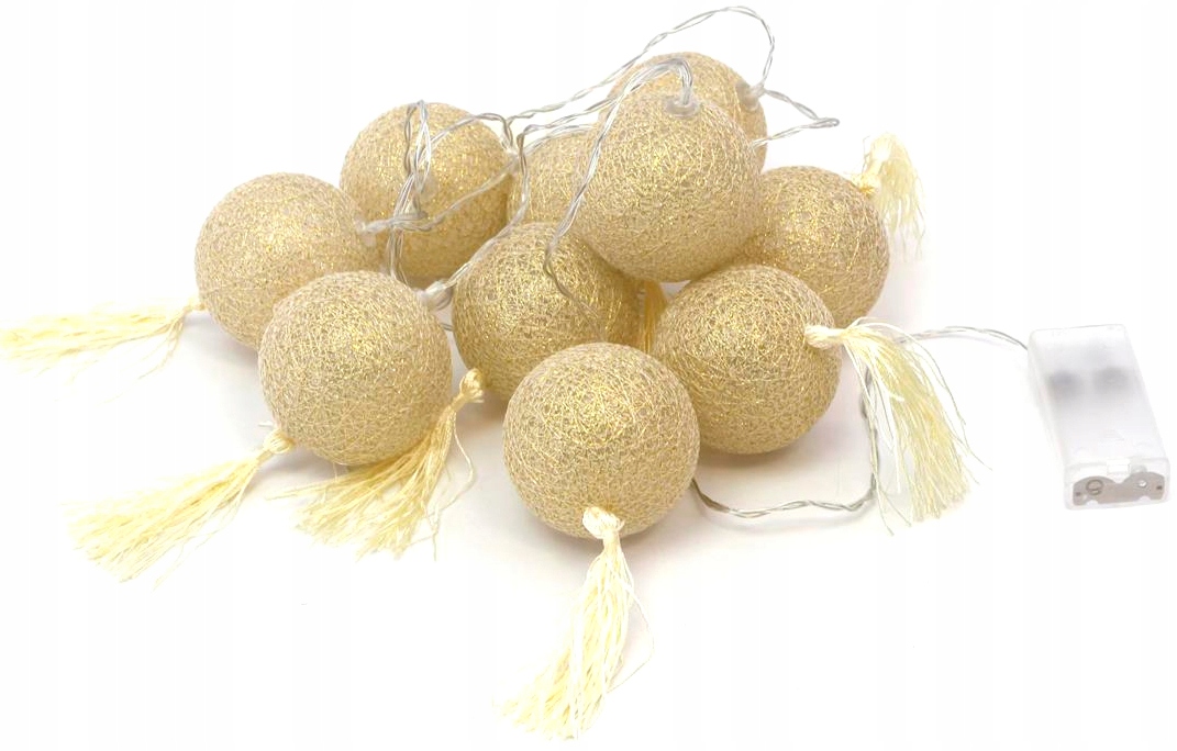 

Lampki Cotton Balls łańcuch 10 kul Led 6cm baterie