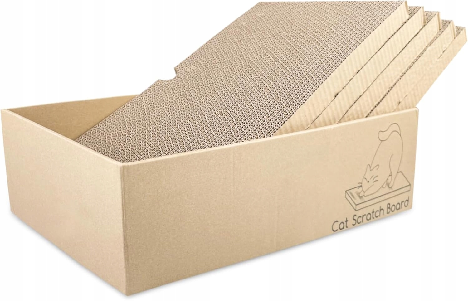 Levně Kartonové Škrabadlo Pro Kočky Stabilní Ekologická Sada 5 Kusů