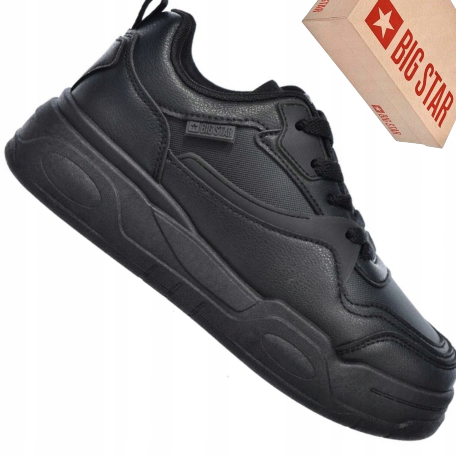 Big Star SS274589 damskie czarne sneakersy na platformie Hi-poly