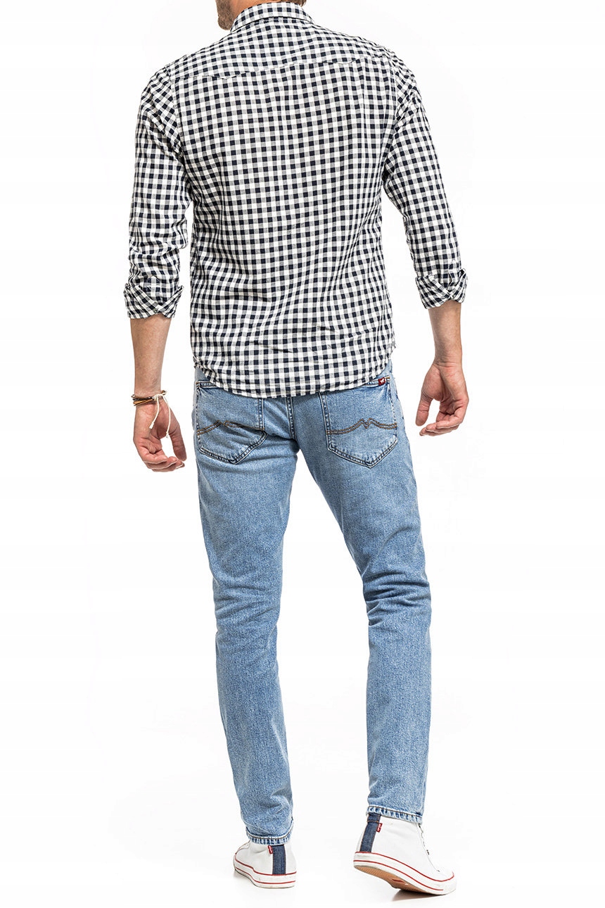 MUSTANG OREGON TAPERED MĘSKIE SPODNIE JEANSOWE DŻINSOWE SLIM BLUE W33 L32 Fason zwężane