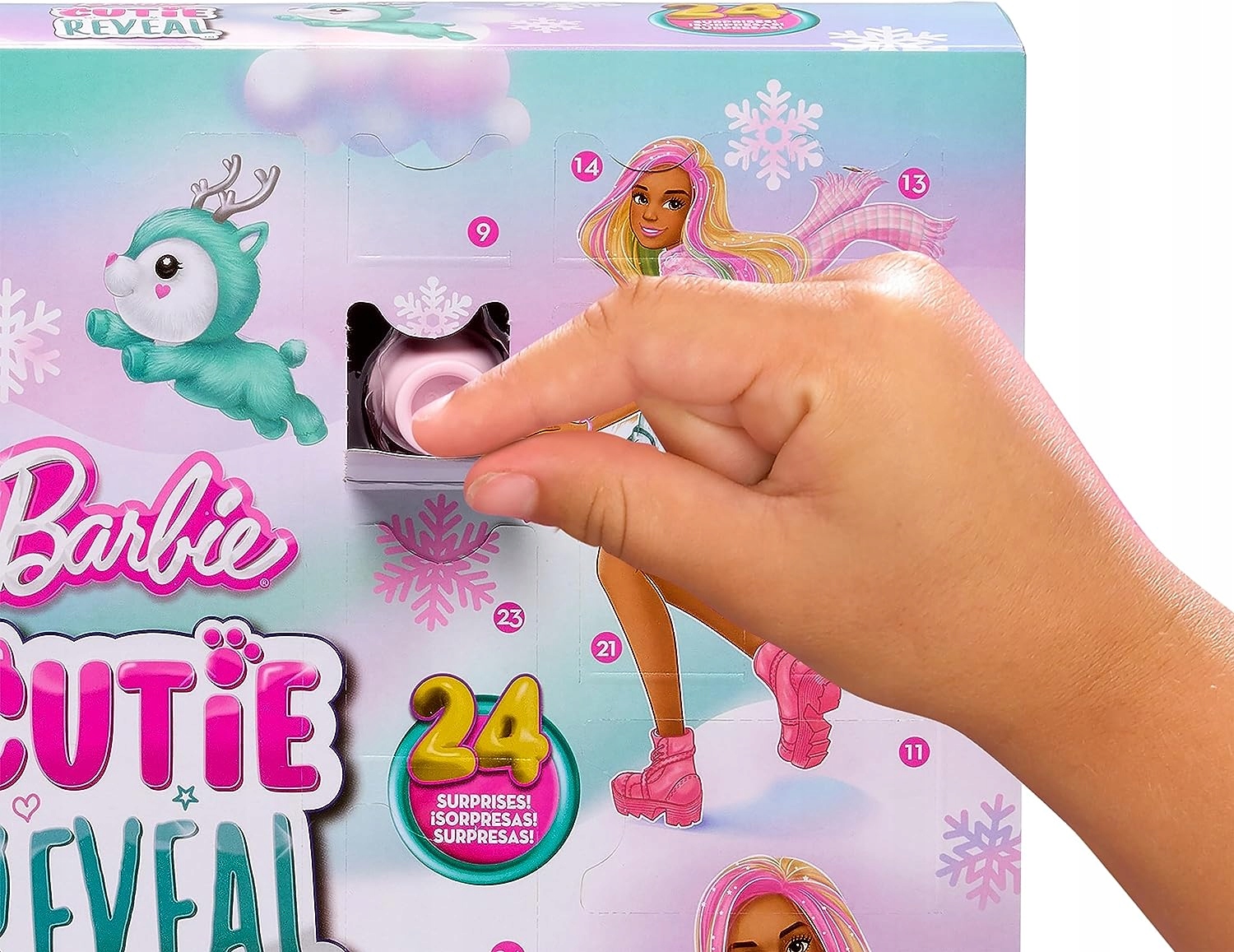 LALKA BARBIE KALENDARZ ADWENTOWY COLOR REVEAL lalka + 23 niespodzianki Materiał plastik