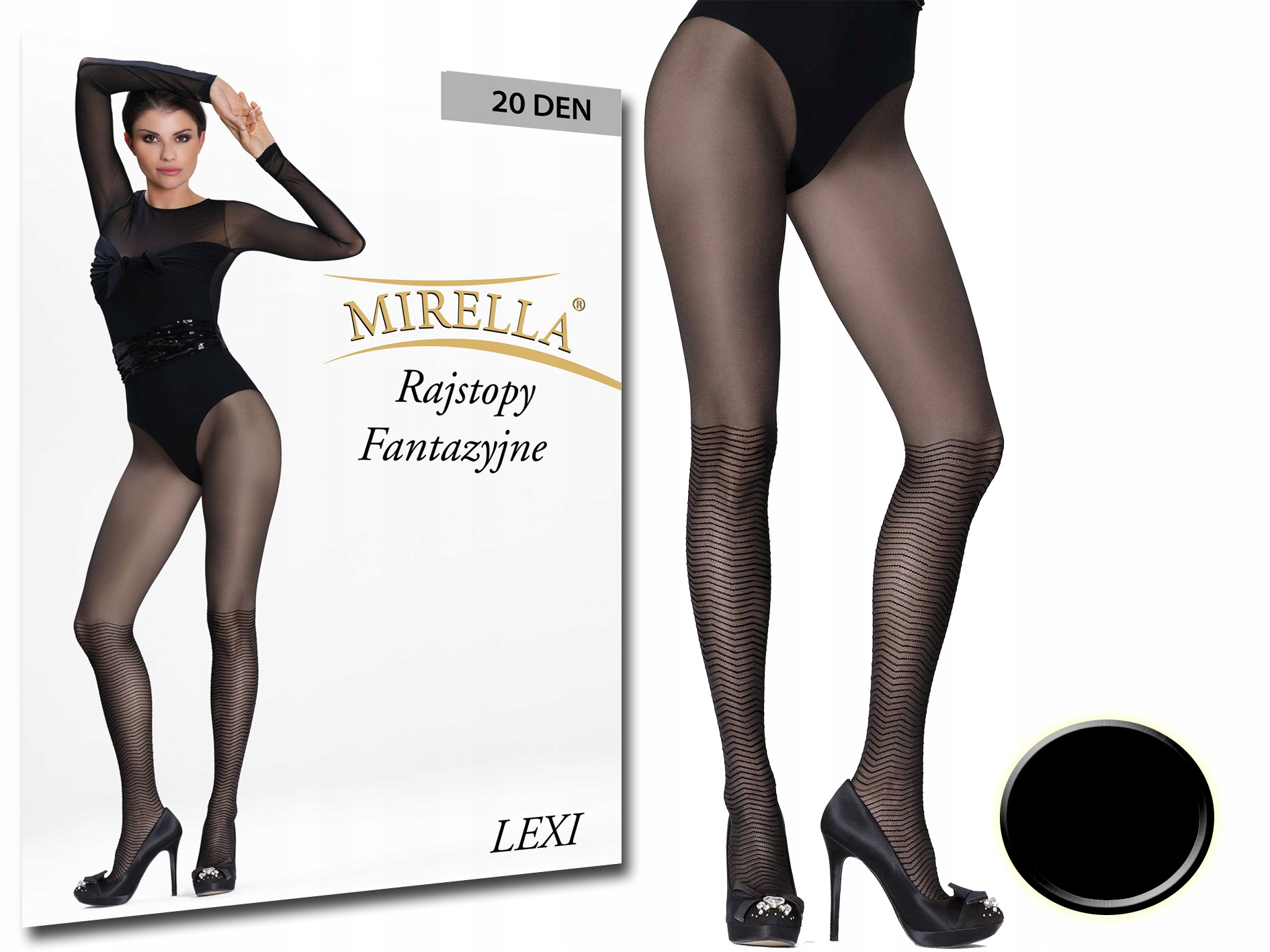 

Rajstopy wzorzyste Mirella 20 den Lexi 3 (L)