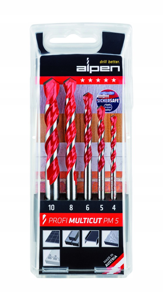 

Wiertła Uniwersalne Profi Multicut Pm 5SZT Alpen