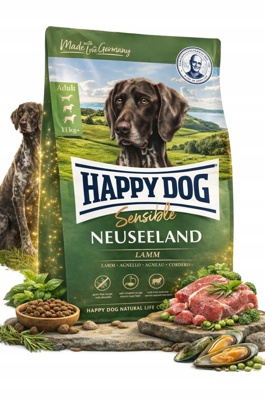 Karma sucha dla psa Happy Dog Nowa Zelandia Jagnięcina Małze 12,5kg