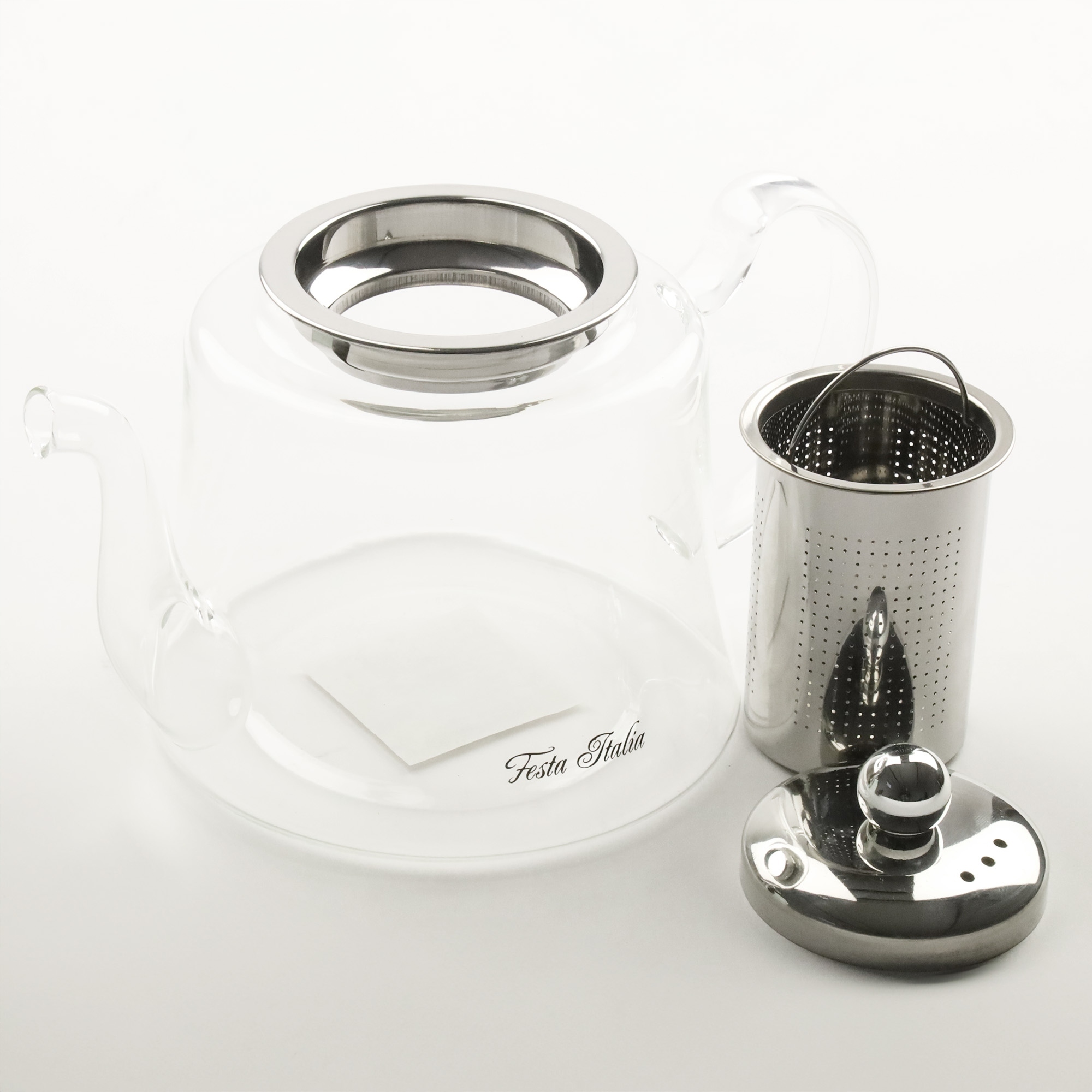 DZBANEK SZKLANY Z STALOWYM ZAPARZACZEM ZAPARZACZ DO HERBATY ZIÓŁ 1200 ML