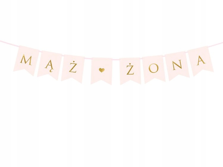 

Baner Girlanda Napis Mąż Żona Złoto Różowy Ślub