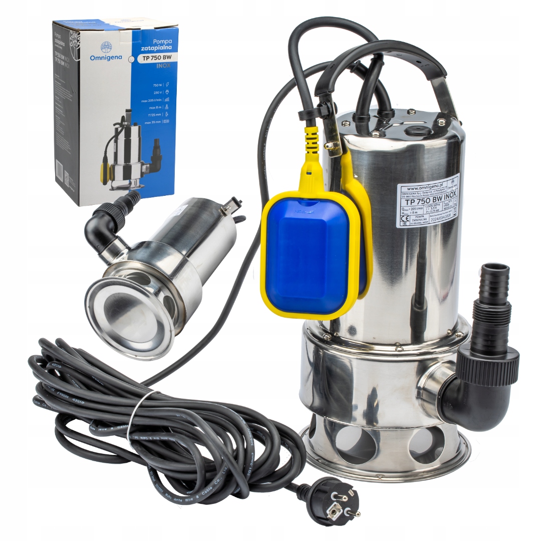 Pompa Zatapialna Zanurzeniowa Do Wody Brudnej Tp 750BW/INOX 230V Pływak