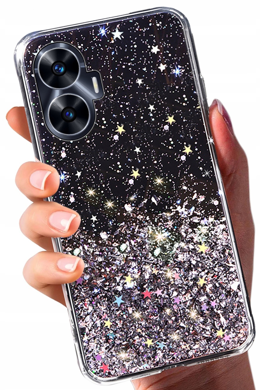 

Etui Brokat Glitter Kolor Do Realme C55 Szkło