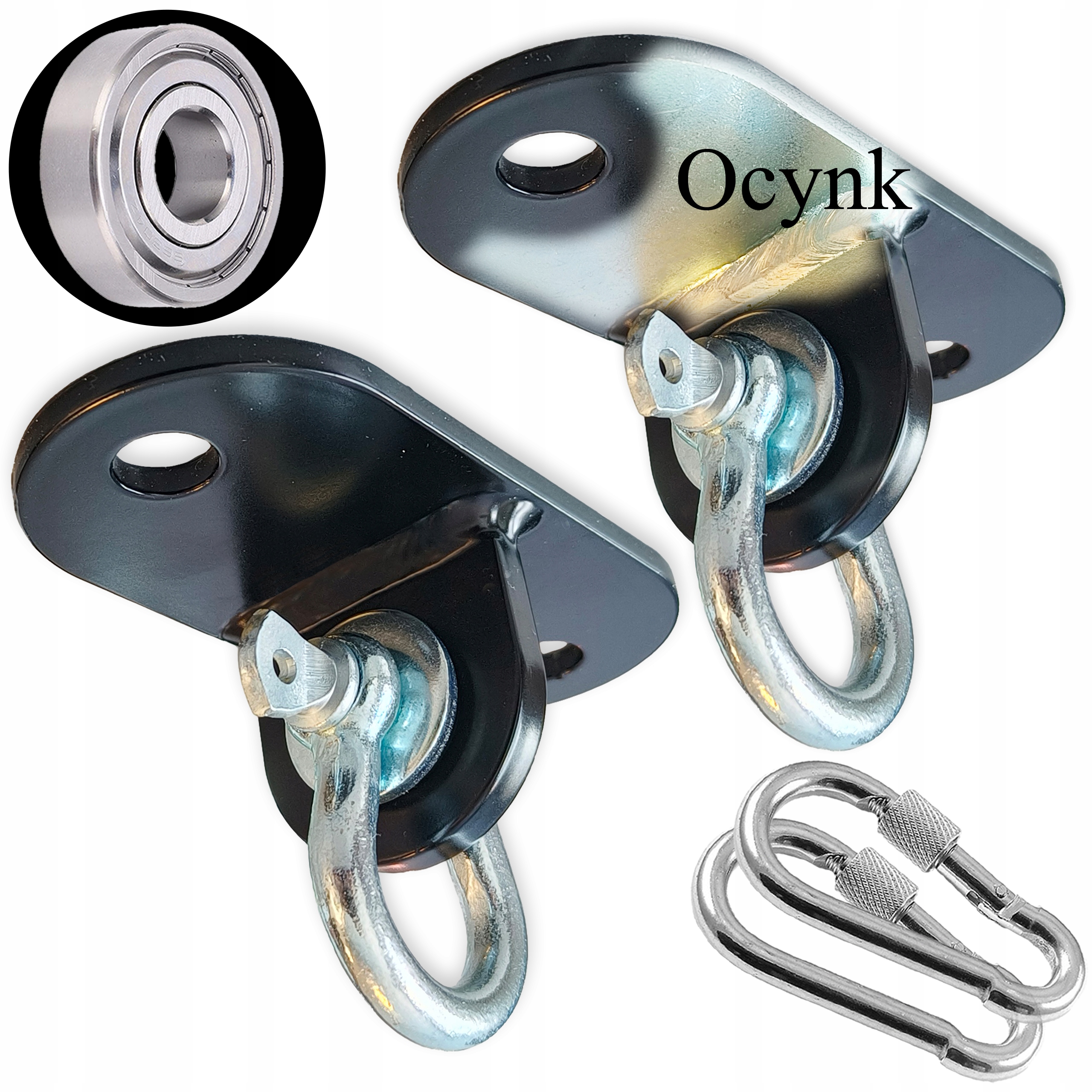 Upevňovací úchytky, montážní úchytky s Ložiskem, háky pro houpačku 180st