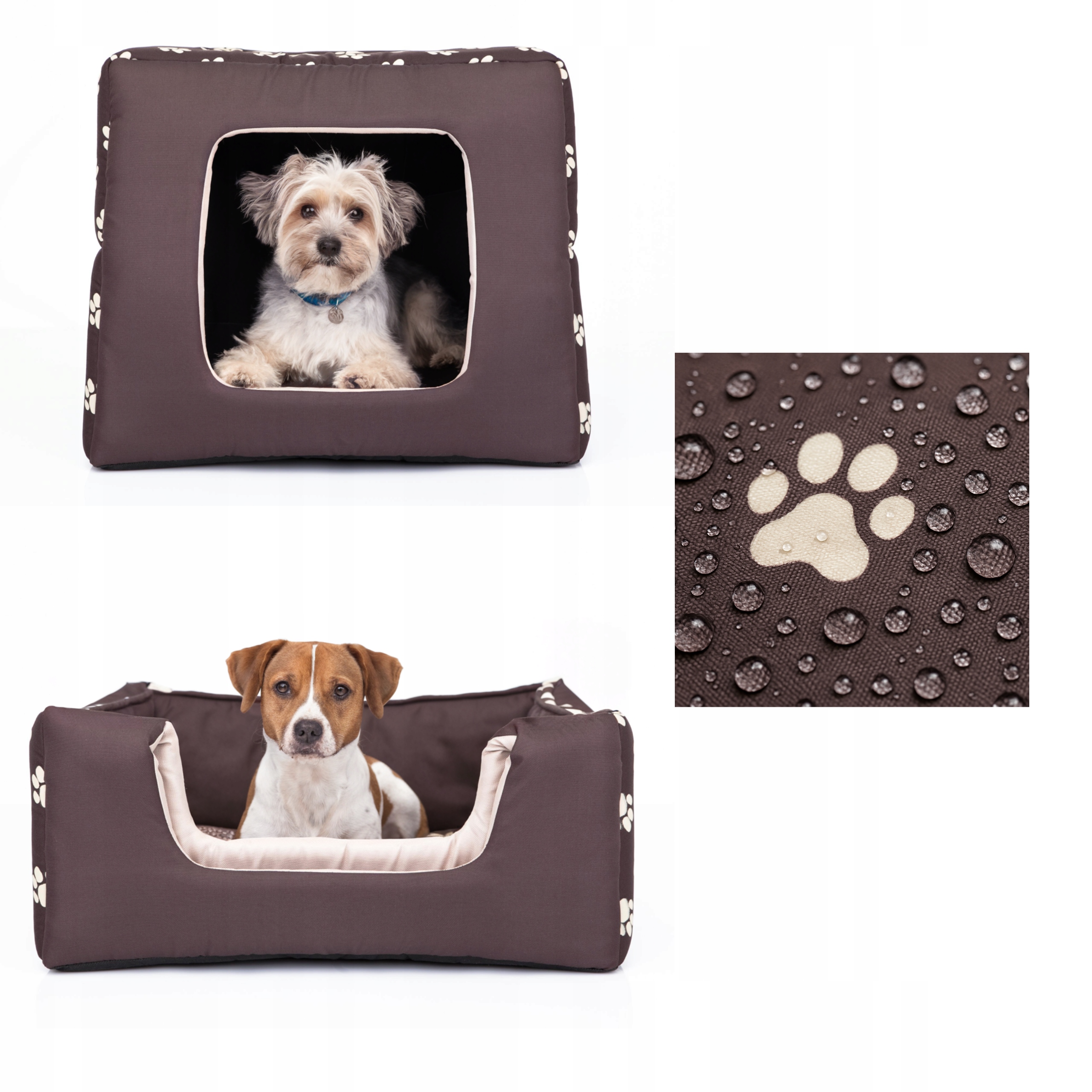 Pelíšek a bouda v jednom, 2v1 Pohovka Kotec Skládací postel pro psa 55x55 cm