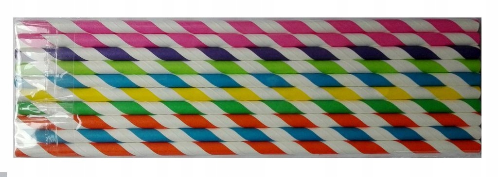 słomki papierowe paski kolorowe 205 x 6 mm  100 szt.  80-45 — 6