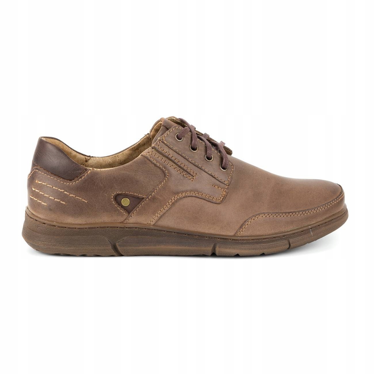 

Buty Casual Męskie Skóra Polskie J55 Brąz 45