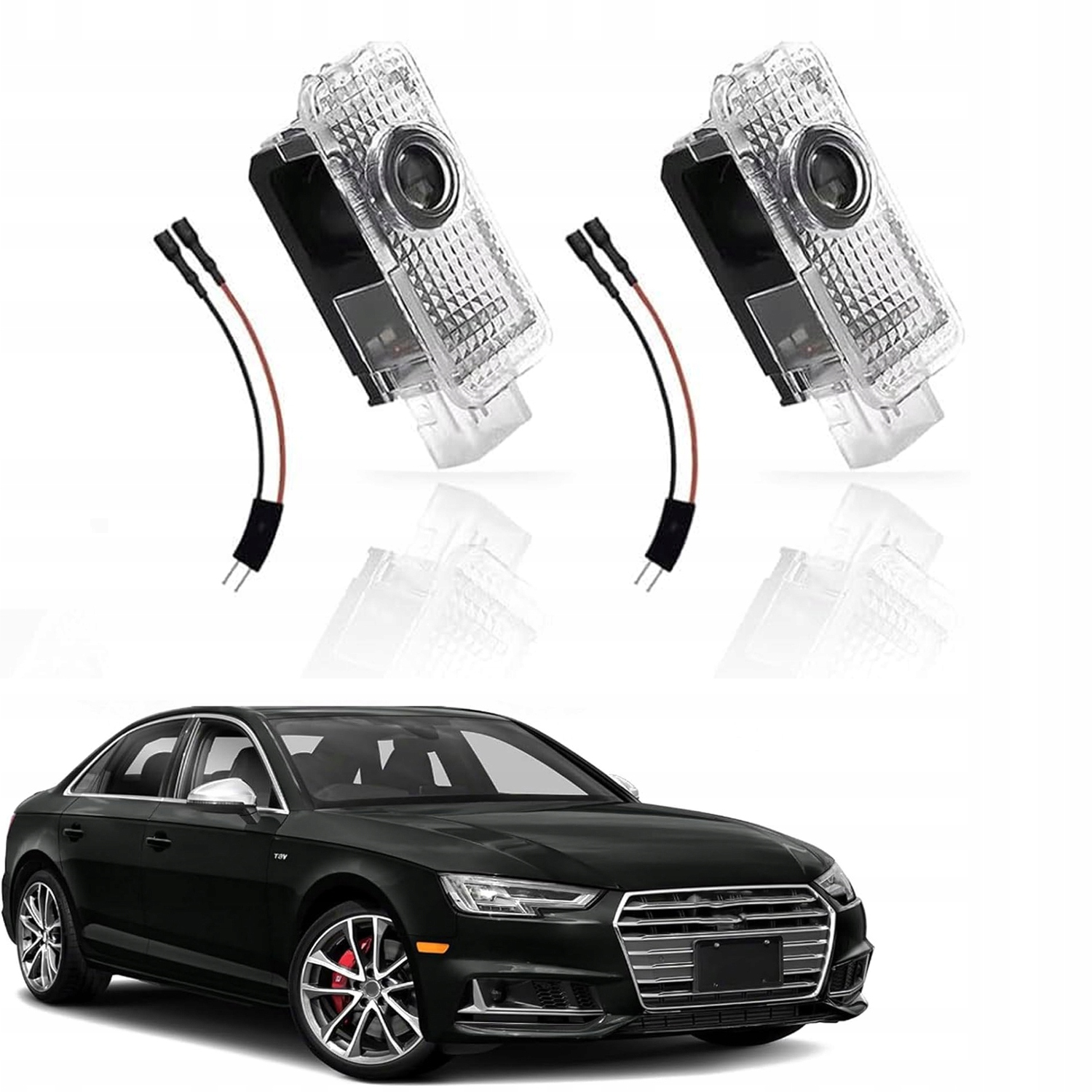 Projektory Led Logo Audi Komplet 2szt drzwi A4 B8 A6 Q2 C6 Hd