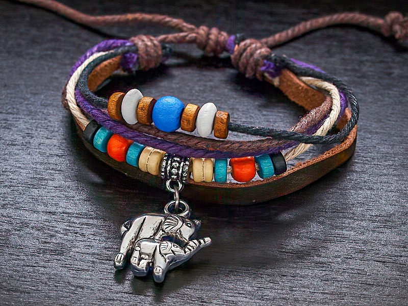 

Modna Bransoletka, Skórzany Rzemień, Sznurek Len