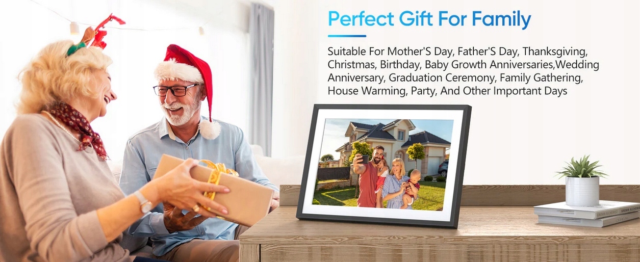 Ramka cyfrowa na zdjęcia 10.1" dotykowa, ARZOPA, 32GB, FRAMEO, WiFi, NOWOŚĆ Obsługiwane formaty JPEG JPG PNG