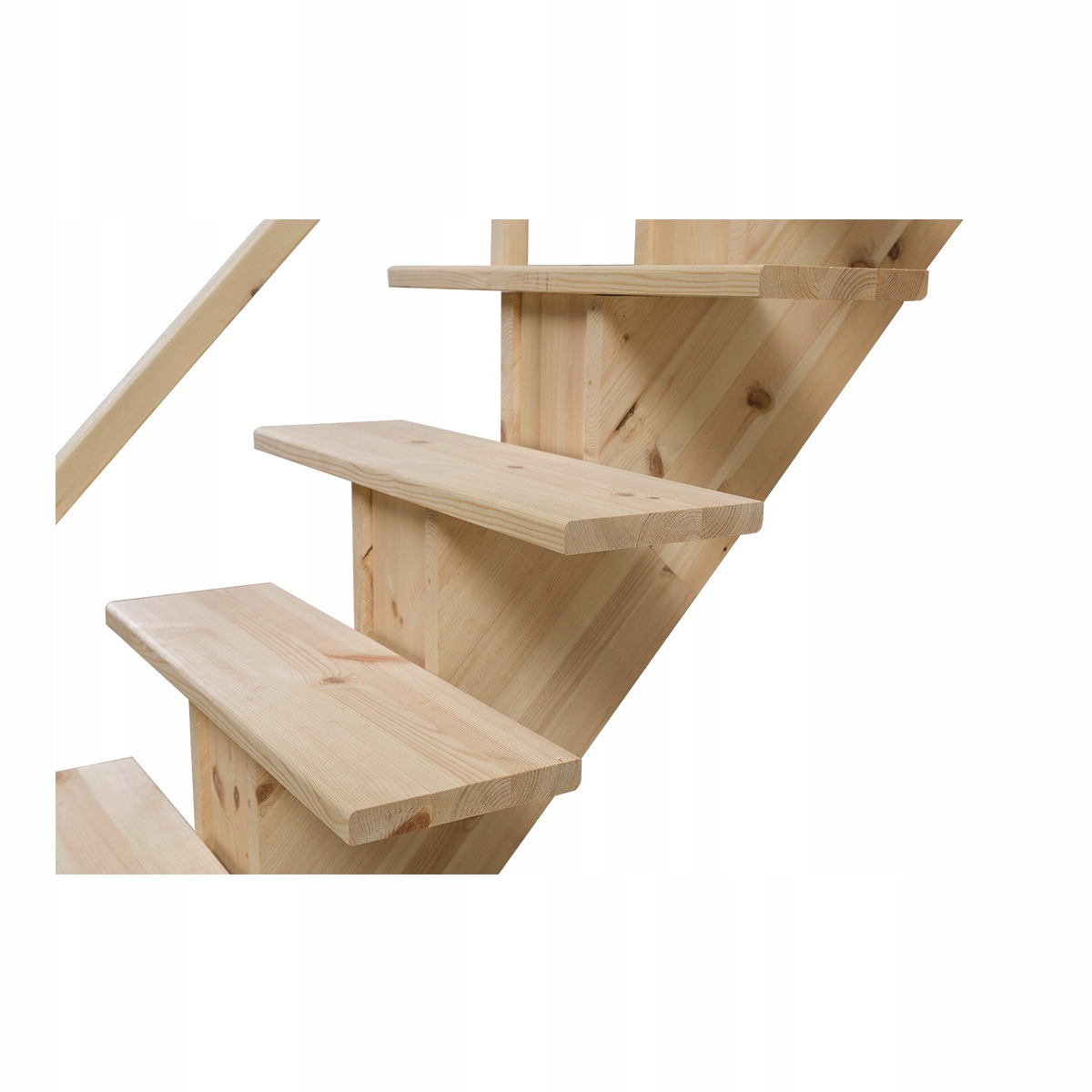 Schody Jednobelkowe Zębinowe Sosnowe Kształt schodów jednobiegowe