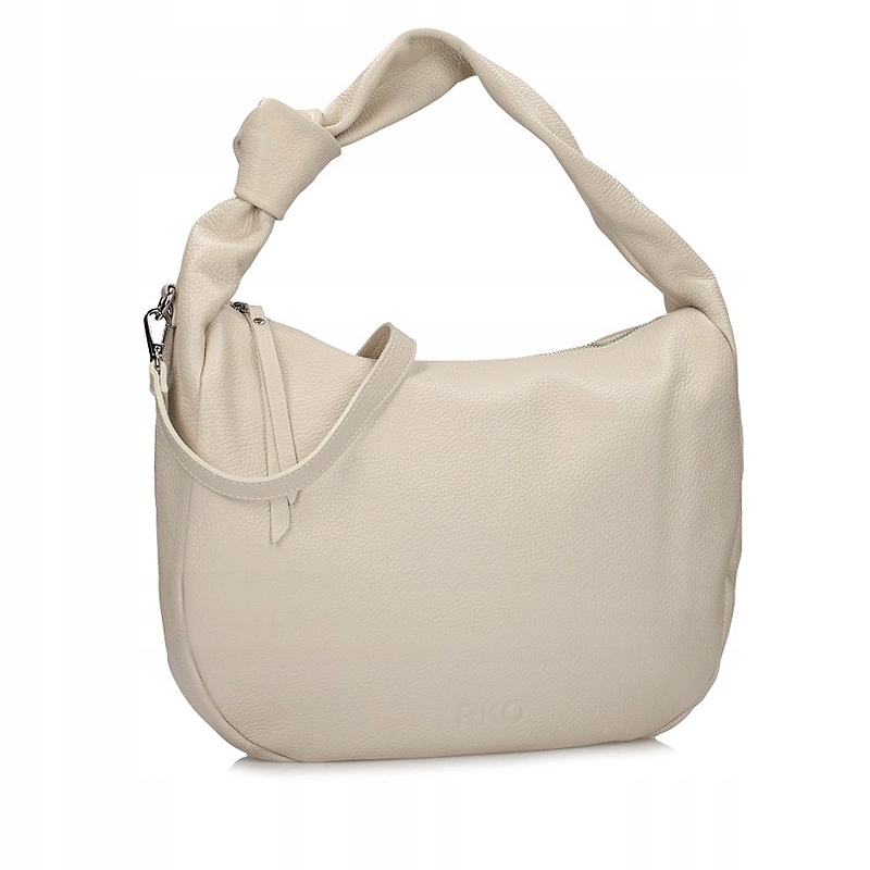 Krémová klasická kožená kabelka Ryłko R40845TB_J05