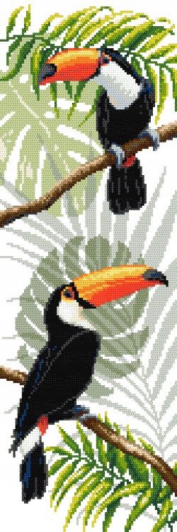 Křížková výšivka Sada s mulinkou Tukany