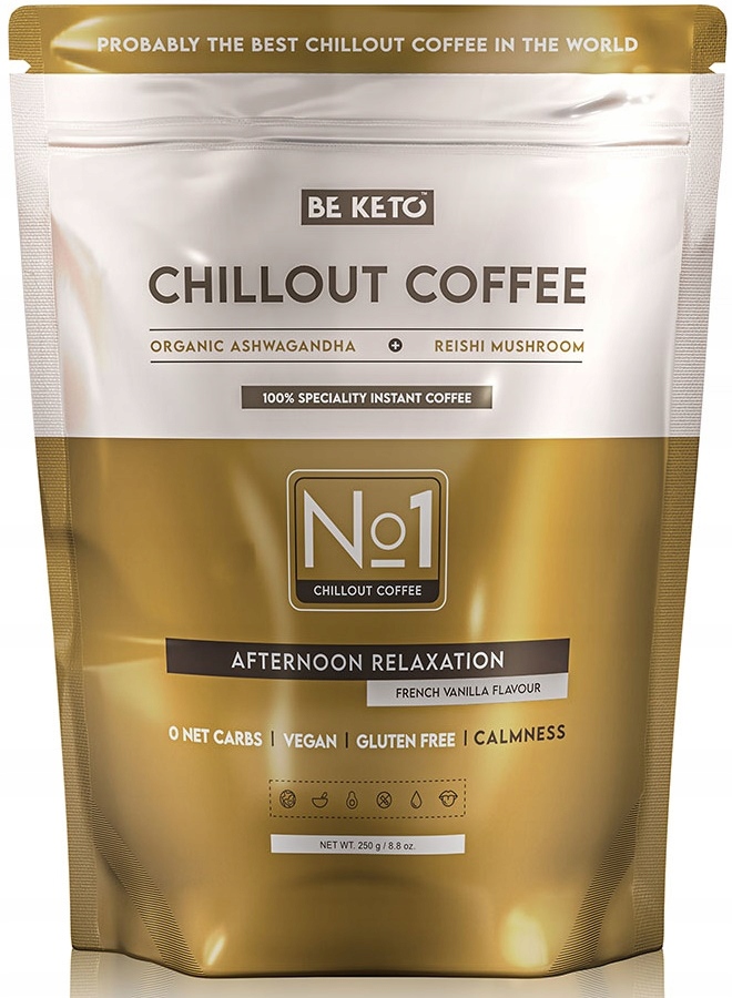 Levně Káva rozpustná BeKeto Chillout Coffee French Vanilla 250 g