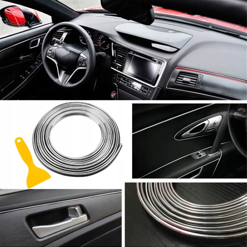 LISTWA TAŚMA OZDOBNA DESKA ROZDZIELCZA CHROM 5M