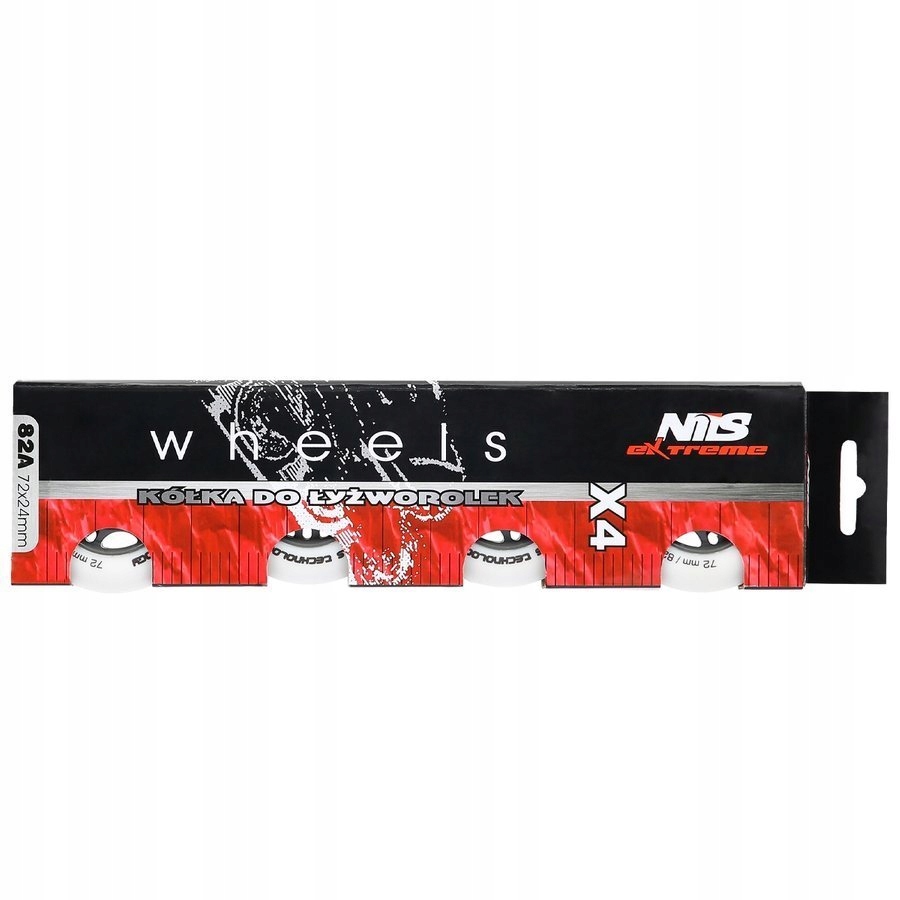 Zestaw 4x Kółka Do Łyżworolek 72 mm Kauczukowe Twardość kół 82A