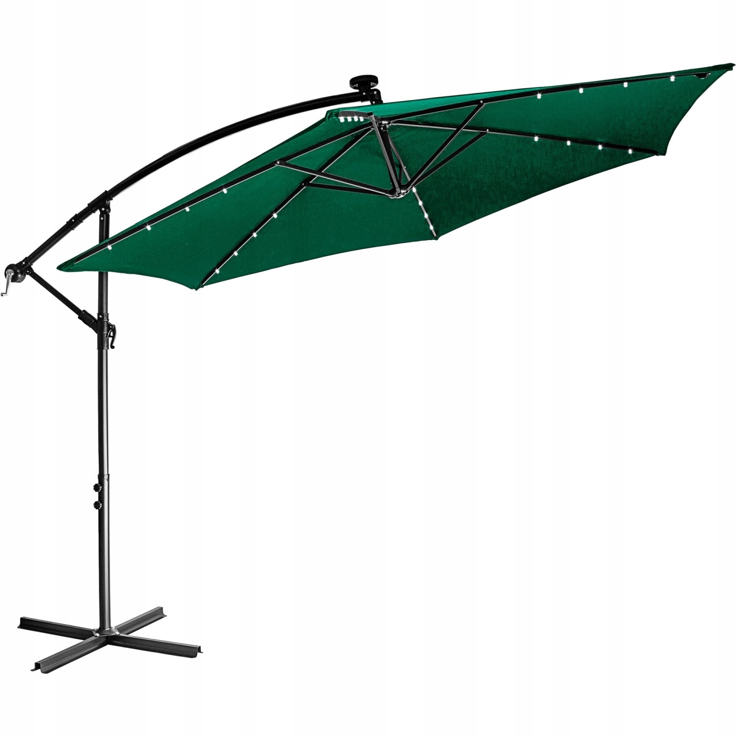 

Zielony Parasol Ogrodowy 3M Led Ogród Z Korbką