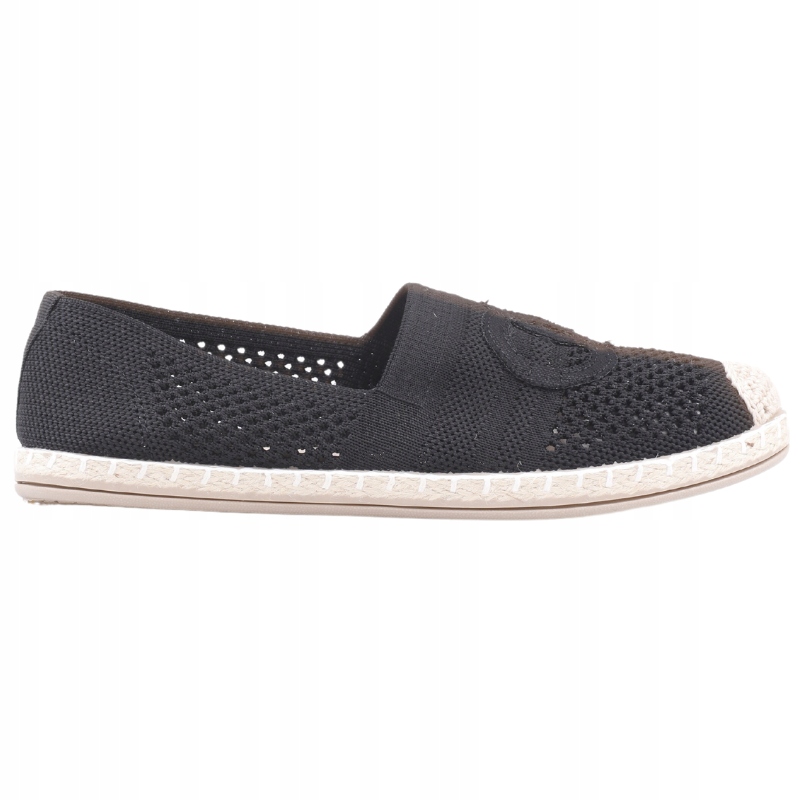 CZARNE ESPARDYLE DAMSKIE AŻUROWE WSUWANE PÓŁBUTY WKŁADKA EKOSKÓRA MIĘKKIE Kod producenta F111-2s41