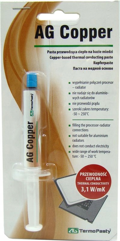 

Pasta termoprzewodząca z miedzią Ag, 1.5g, AG-91