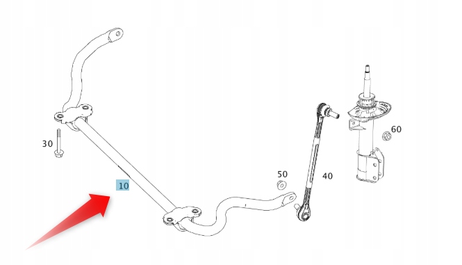 Stabilizátor Přední Mercedes C W204 A2043231965