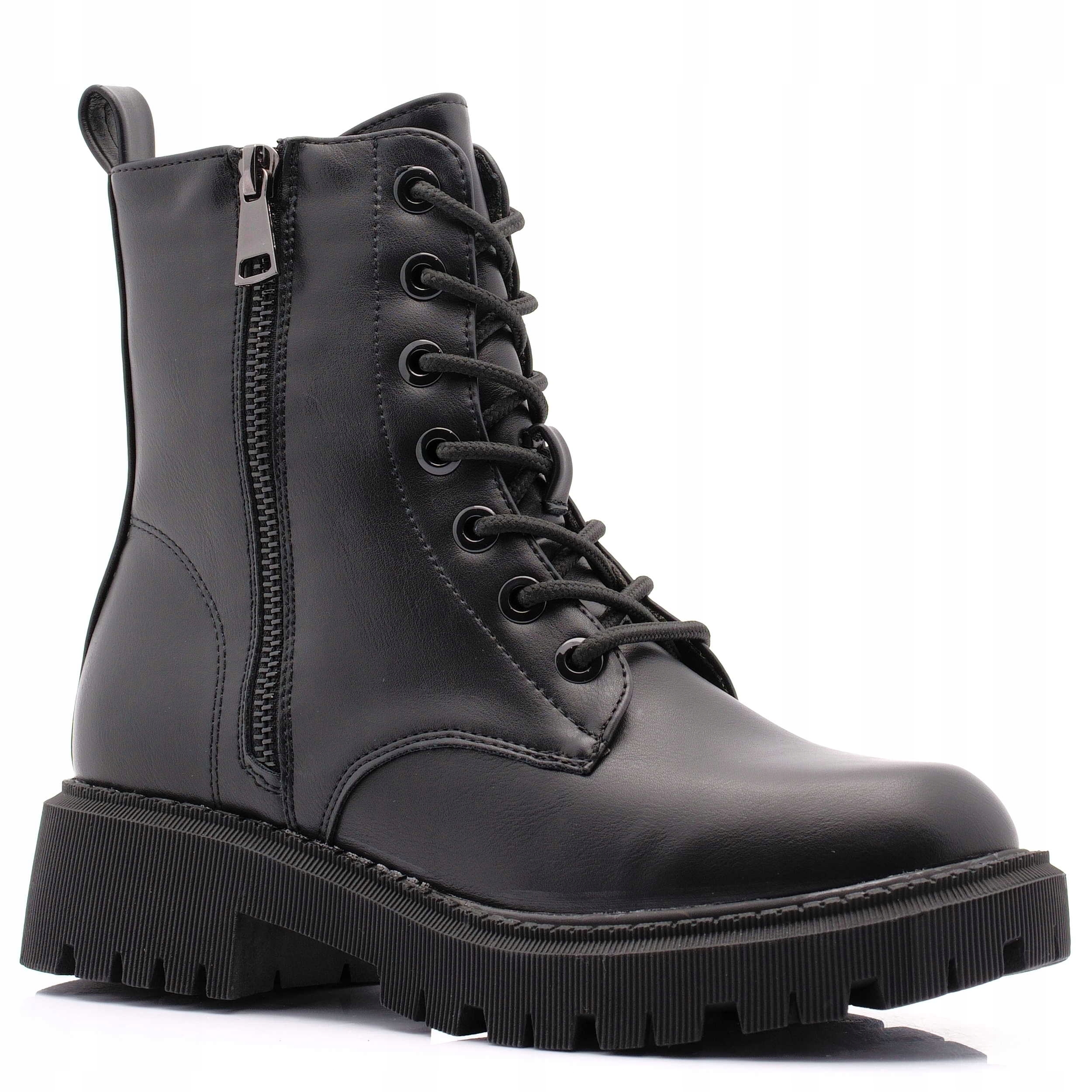 

Buty Damskie Botki Trapery Workety Czarne 40