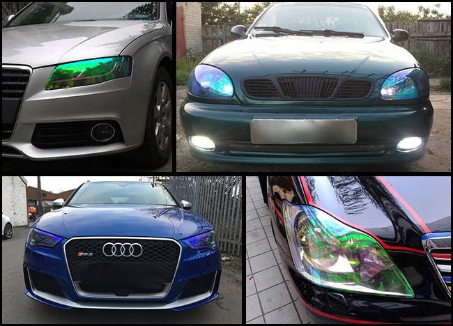 FOLIA DO LAMP TRANSPARENTNY KAMELEON 30x800 cm Length 800 cm