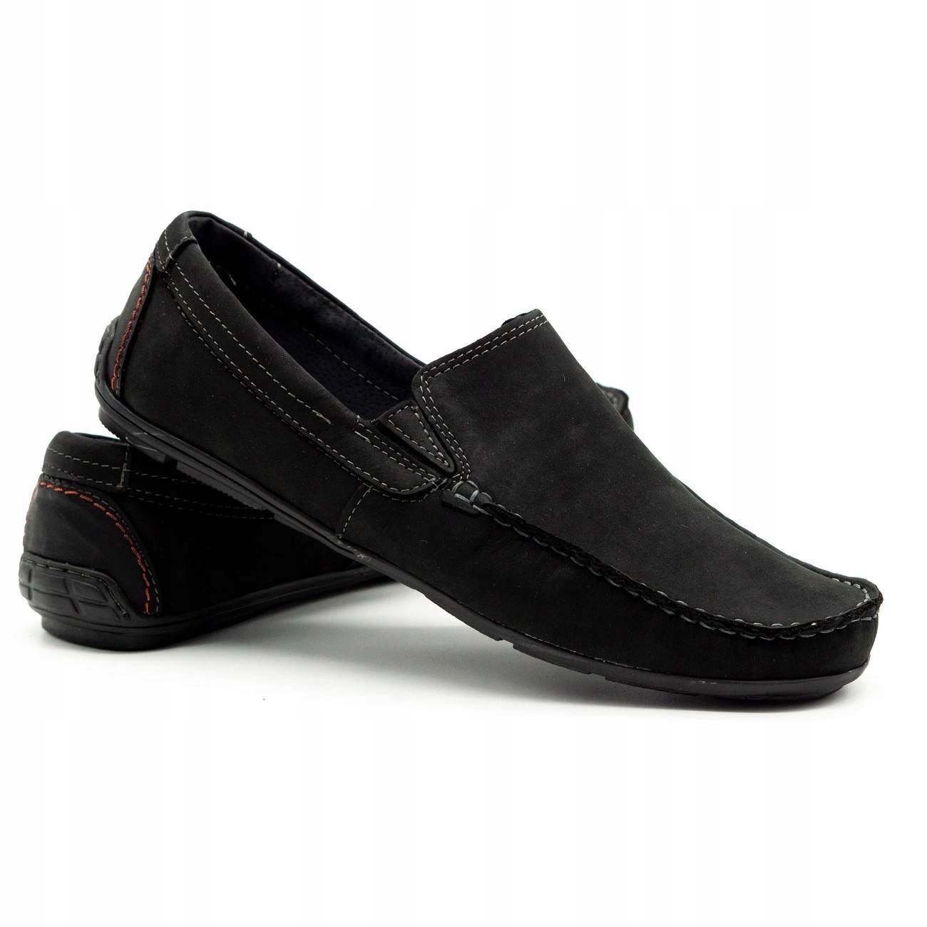 BUTY MĘSKIE MOKASYNY SKÓRZANE WSUWANE POLSKIE 763 CZARNY ZAMSZ 40 Kod producenta 763 CZ/Z 40 -