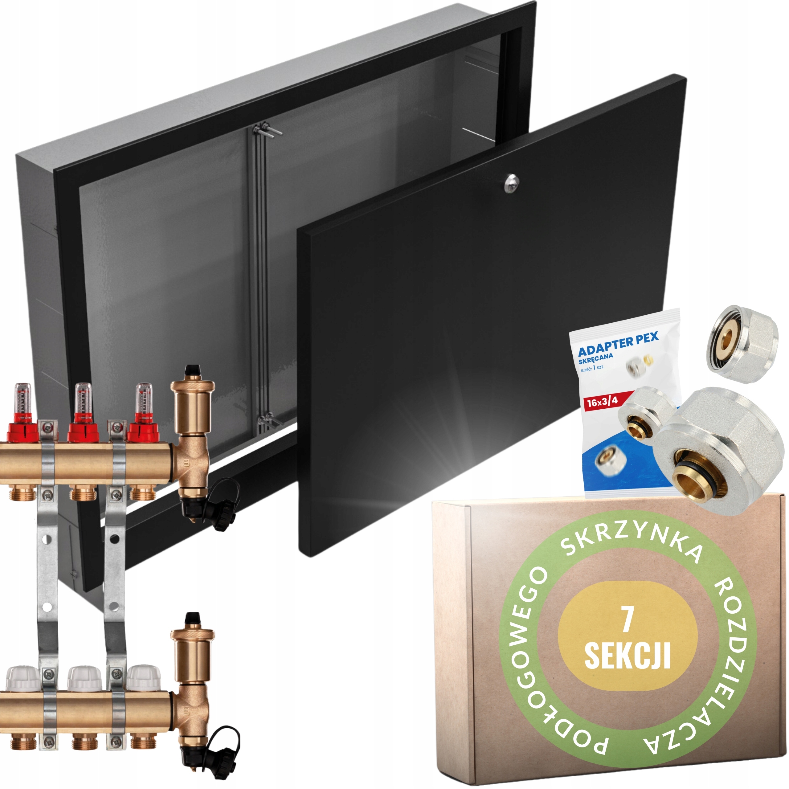 Rozdělovač 7 pro podlahové vytápění Spojky Podomítkový Box Kouzlo